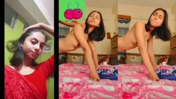 Desi Gf Doggy Pink Bedsheet Par Chudai